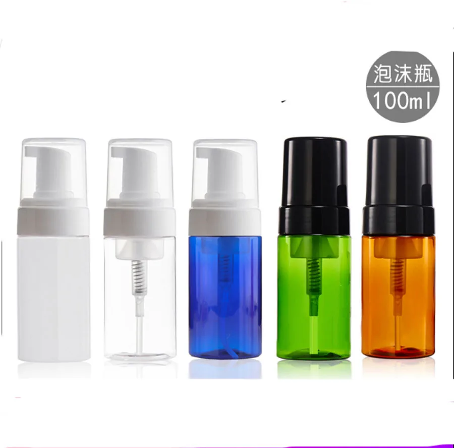 20 x 100ml Empty Plastic Foaming Bottle Soap Dispenser ContainerFoam-soap-Dispense Foam Pump bottle Amber Blue White Clear Green