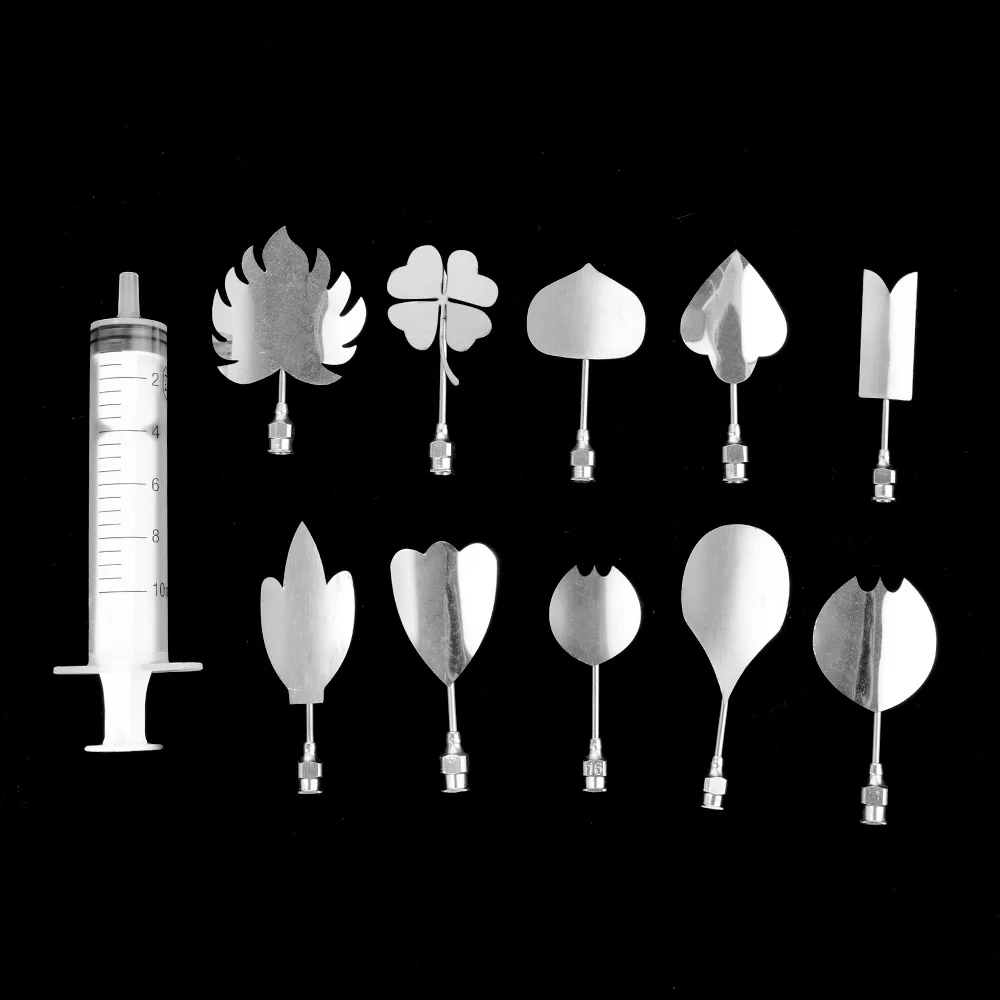 11pcs/Set 3D Jelly Flower Art Gadgets Gelatin Pudding Mold Pastry Nozzle Syringe Cake Decorating Tool Needle Kitchen Accessories