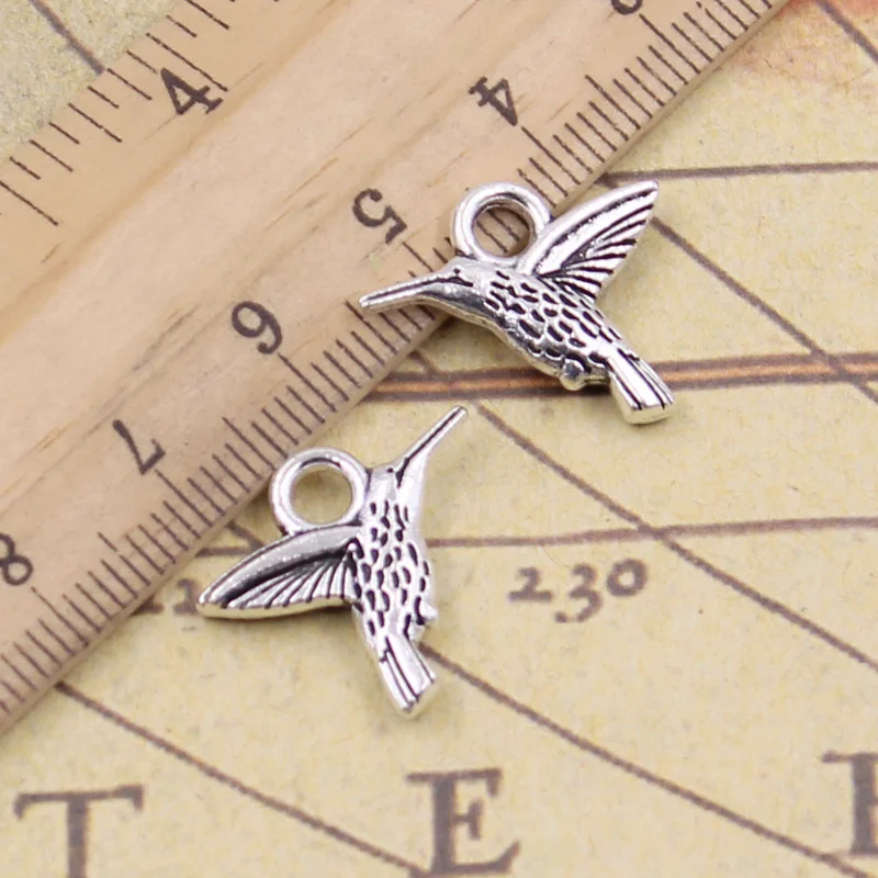 

20pcs Charms Hummingbird Hummer Bird 19x15mm Tibetan Bronze Silver Color Pendants Antique Jewelry Making DIY Handmade Craft