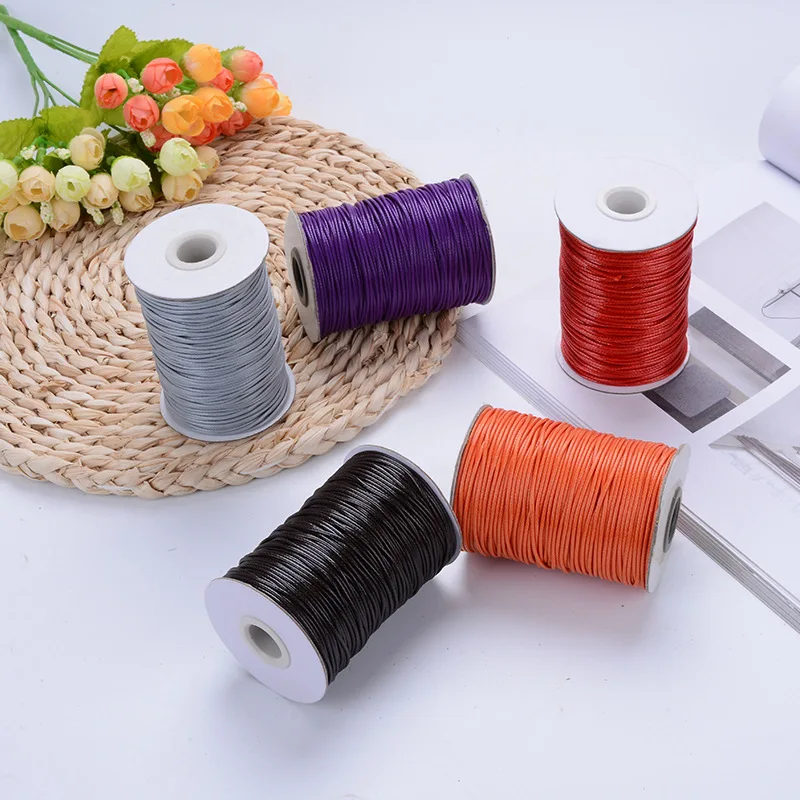 

180M/pcs 1MM diameter Waxed Thread Polyester Cord 15color String Strap Necklace Rope Bead Fit Bracele