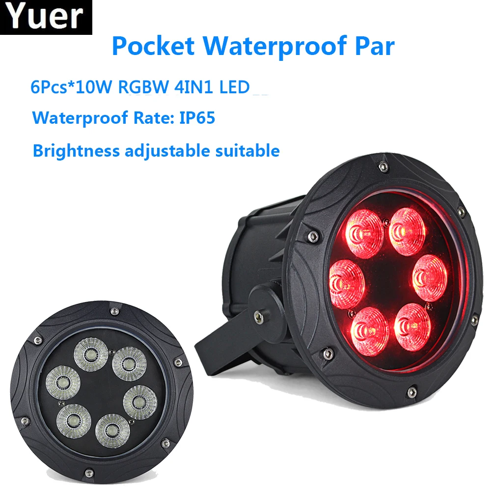 Pocket Waterproof Par 6X10W RGBW 4IN1 Mini LED Par Light Business Led Flat Par Light with Professional for Party KTV Disco DJ