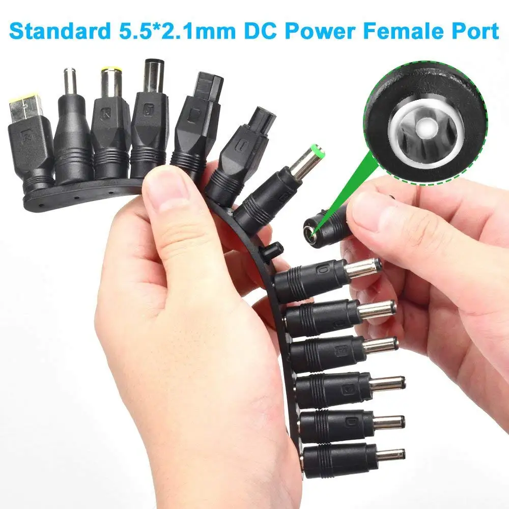 Laptop DC Power Adapter Kits 38 PCS Universal 5.5 mm x 2.1 mm DC AC Power Adapter Tips Connector for Lenovo Thinkpad, Dell, Sony