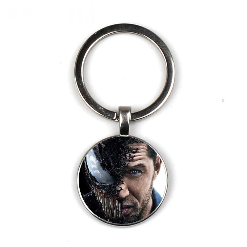 Venom deadly guardian keychain cabochon glass key chain fashion bag car keychain