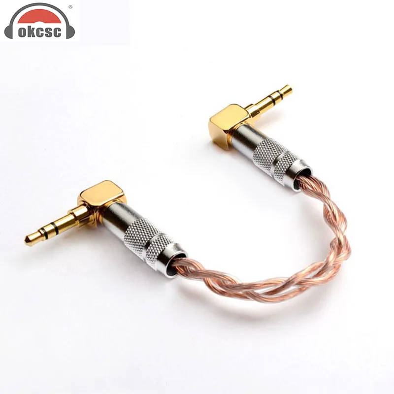 OKCSC Cable de Audio macho a macho 3,5mm enchufe plateado 12 núcleos 24K oro accesorio para auriculares traje para amplificador de teléfono inteligente Mp3 MP4