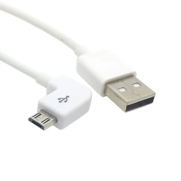 Black or White Left angled 90 degree Micro USB Male to USB Data Charge Cable 20cm 1m 2m 3m 5m 100cm for Tablet