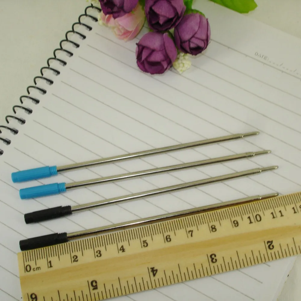 100pcs / lot Metal Slim Ball Pen refill Standard size Writing Lead size 1.0mm Office Stationery Accessories School Supplies