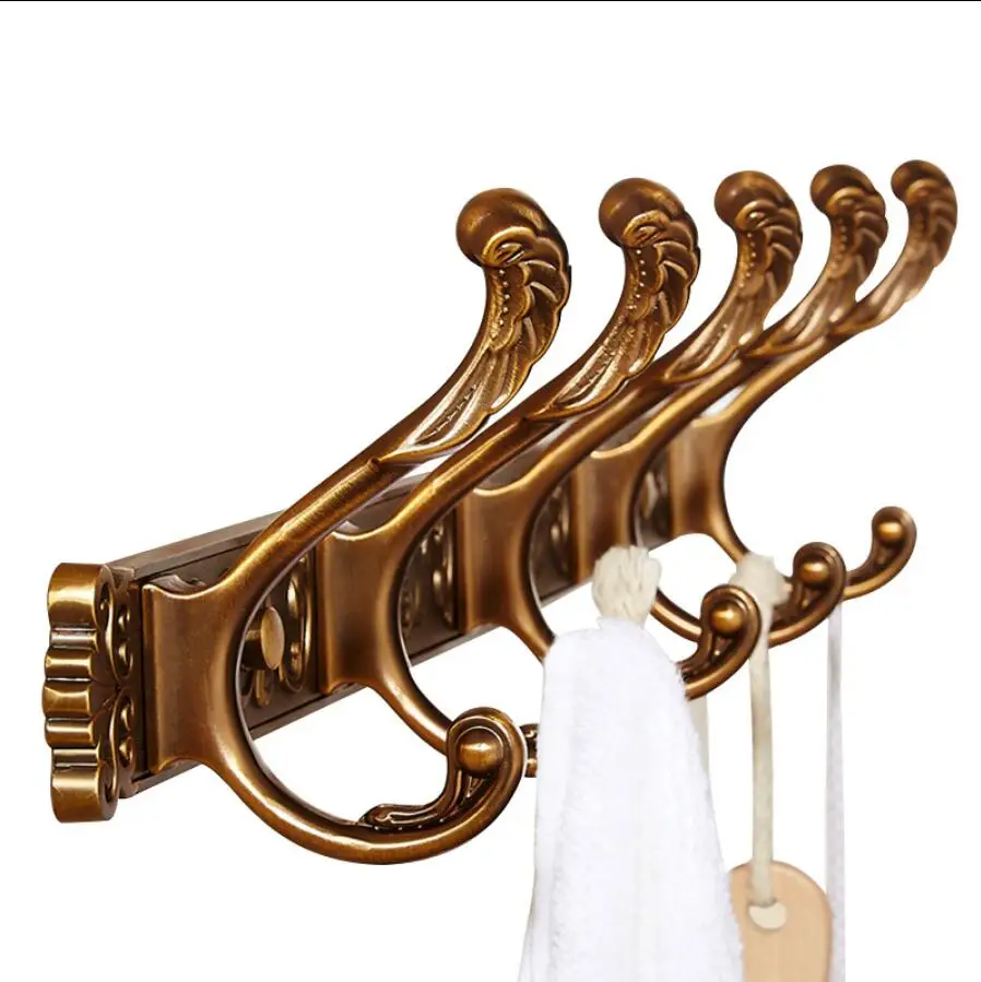 Antique Bronze 4-7 Carved Towel Hooks Wall Mounted Aluminum Robe Hooks,Brief Clothes Hook,Towel Holder,Bathroom hook