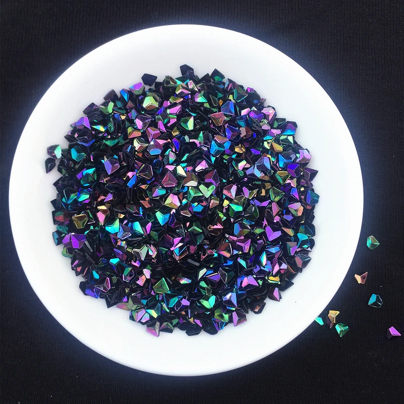 AB Black Loose Sequin 10g/Lot 3mm 3D Diamond Sequins Paillettes for Nail art,Women manicure ,Wedding Decoration confetti