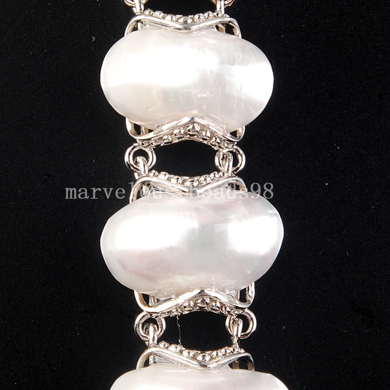 Beautful Jewelry White Mother of Pearl Shell Art Women Men Bead Bracelet  7~9