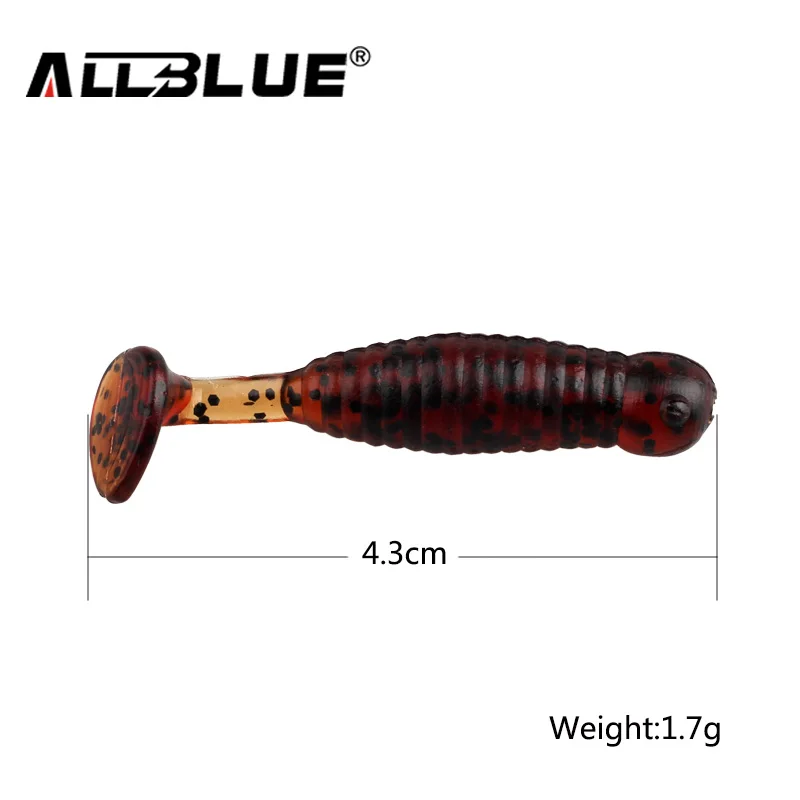 ALLBLUE Classic Flexible Soft Lures 43mm/1.7g 10pcs/lot Swimbaits Fishing Lures Artificial Bait Silicone Lure Fishing Tackle