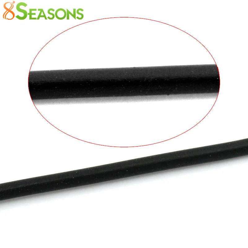 8Seasons Rubber Jewelry Cord Black Color Tubular Pipeline Holder Handmade DIY Necklace Making Jewelry Findings 1.5mm Dia,10M