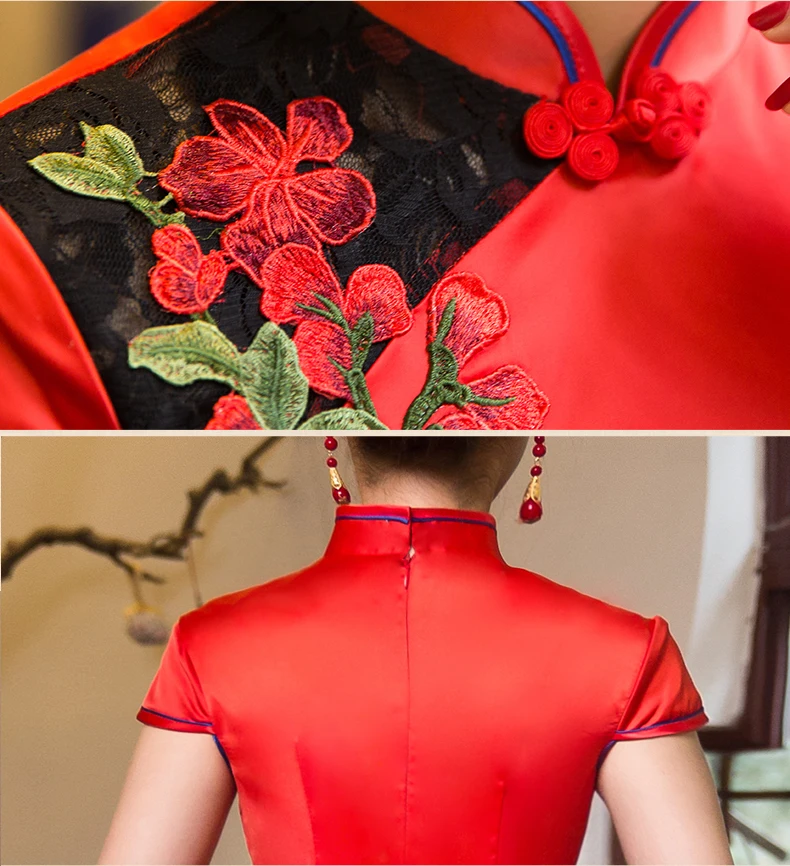 เซ็กซี่สีเขียวยาว Cheongsam ฤดูใบไม้ผลิฤดูร้อนสไตล์จีนแบบดั้งเดิมชุดสตรี Qipao ชุดบางปุ่ม Vestido XS-XXXL