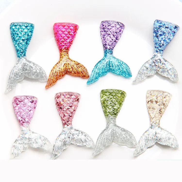 8pcs/Lot Slime Charms Mermaid Tail For DIY Cake Phone Decoration Sprinkles Toys Mud Polymer Clay Slime Supplies