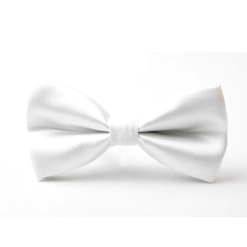 solid color silver bow tie butterfly for men pretied neck ties 2019