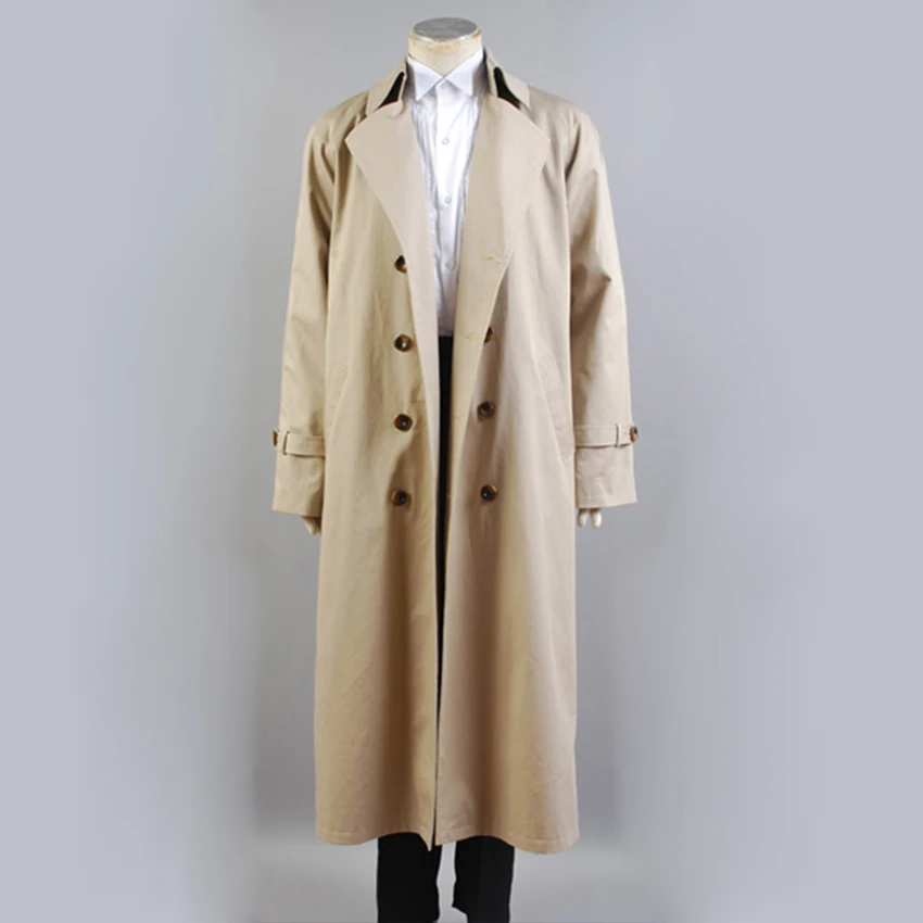 Supernatural Hunter Angel Emmanuel Cas/Castiel Twill Trench Coat Cosplay Costume image 2