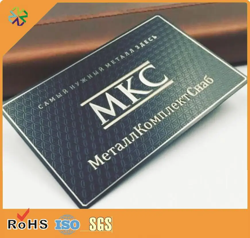 0.5mm thickness beautiful design black metal business cards with logo printing