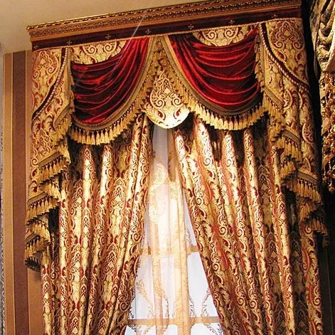 Imagem -02 - Classic Burgundy Wine Custom Curtain para Hotel França Express Clássico Luxo Janela Ampla