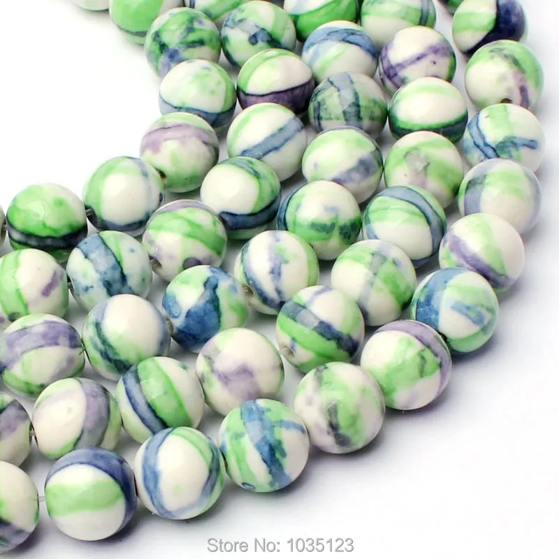 

8mm Round Shape Mixed Color Stone DIY Loose Beads Strand 15" DIY Creative Jewellery Making w3343