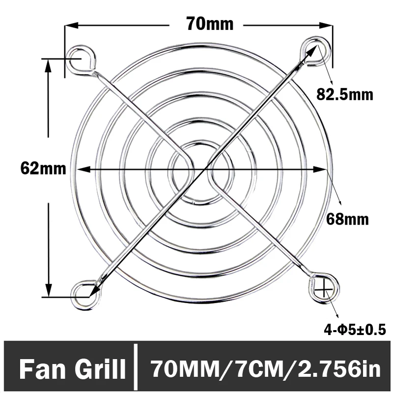 50 Pieces 70mm CPU Cooling Fan Grill Metal Wire Finger Guards