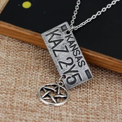 New Movie Jewelry Supernatural Dean License Plate Pendant Necklace New Fashion Vintage Necklace For fans Souvenir gift