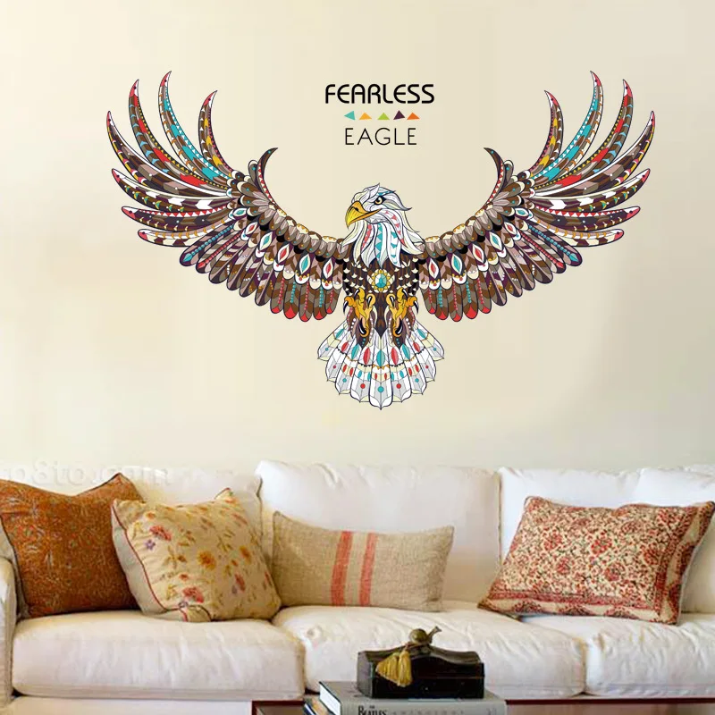 Fearless Eagle Animal Wall Sticker kids rooms living room bedroom background Wall Painted Tatoo Home Decor Art Decals stickers