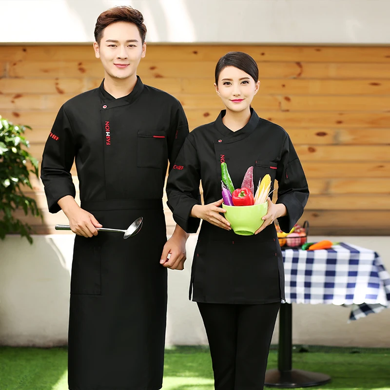 3 สีขายส่ง Unisex Kitchen Chef เครื่องแบบเบเกอรี่อาหารบริการแขนสั้น Breathable Double Breasted Cook สวม Chef แจ็คเก็ต