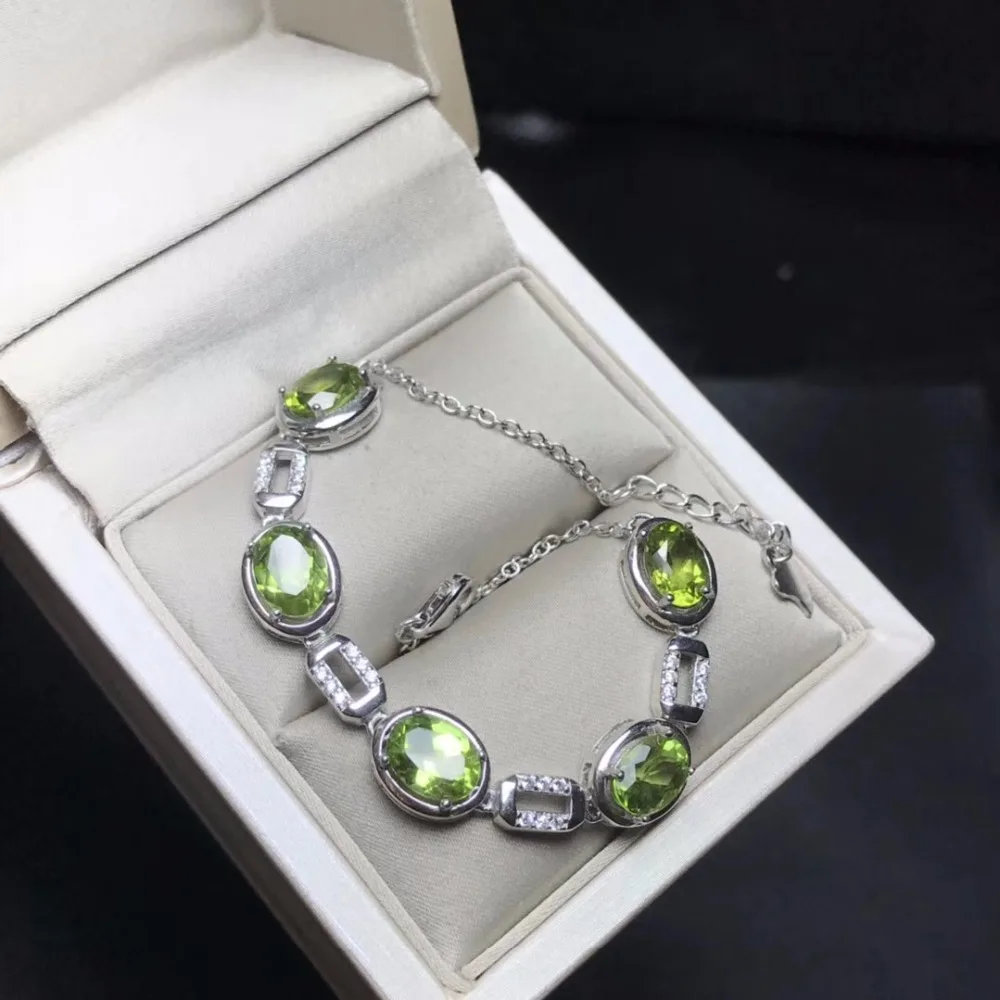 Natural Peridot Bracelet, Beautiful Mood Stone, 925 Silver Exquisite Craft, Professional Natural Gem Shop