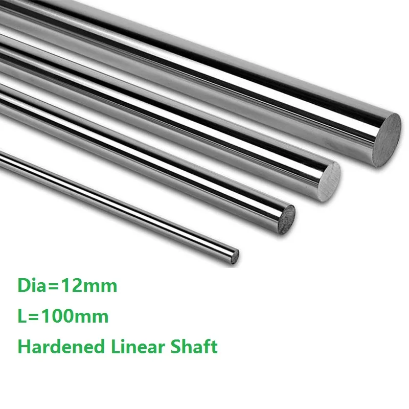 

50pcs/lot Dia 12mm shaft 100mm long Chromed plated linear shaft hardened shaft rod bar rail guide for 3d printer cnc parts