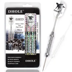CUESOUL DHOLE Series Brass Steel Tip Darts with 21/24/25/Grams Dart Barrels Dart Shafts Flights DHOL-F1105