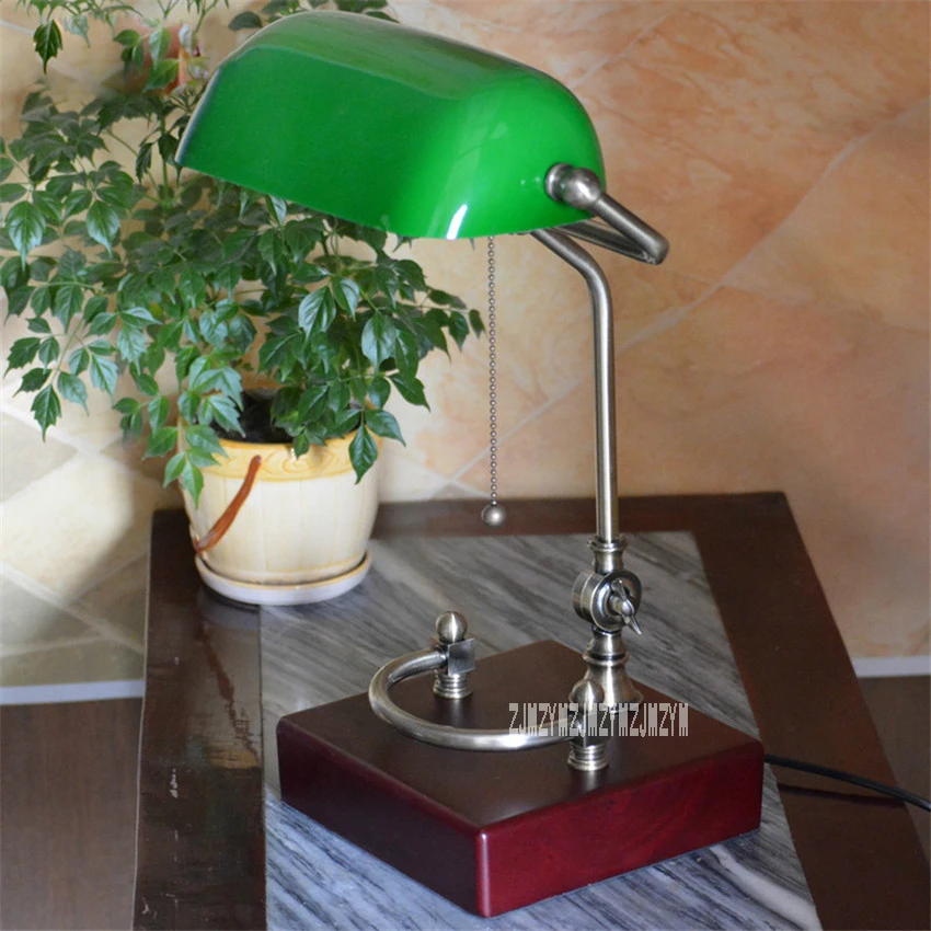 European-style Vintage Table Lighting Fixture Glass Cover Shade Birch Wood Base Antique Table Lamp 4W LED 220v/110v Hot Selling