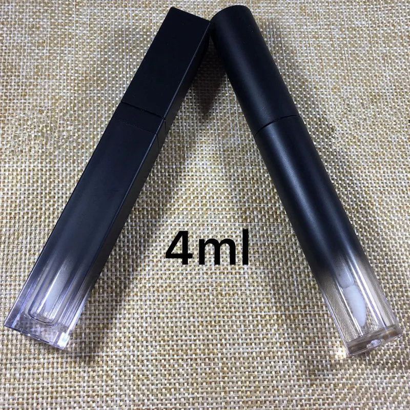 4ml Pretty Gradient Black Empty Clear Lip Gloss Tube Lip Balm Bottle Container Beauty Tool Mini Refillable Bottles Lipgloss Tube