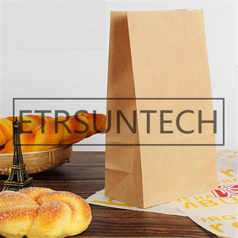 600Pcs Takeaway Food Package Bags Cake Bags Kraft Paper Bags Avoid Oil Packing Baking Packing Bag