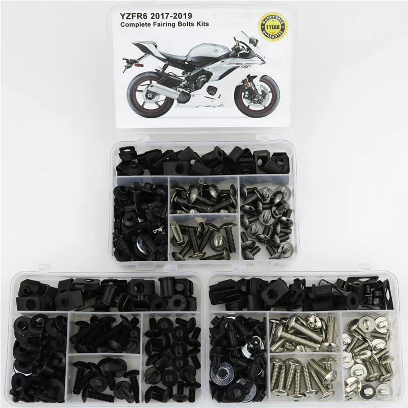 

Fit For Yamaha YZF R6 2017 2018 2019 Motorcycle Complete Full Fairing Bolts Kit Body Screws Clips Speed Nuts Covering Bolts