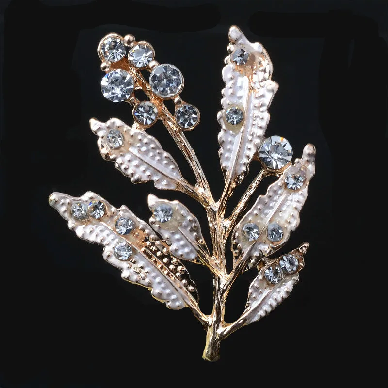 50pcs/lot 25*32mm New Arrival Fashion Zinc Alloy Gold Color Crystal Leaf Branch Charm Pendant DIY Bracelet Necklace Jewelry