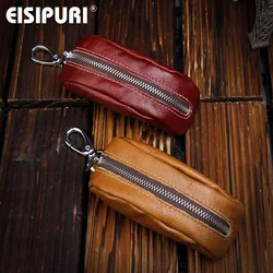 EISIPURI Brand Genuine leather car key case wallet fashion cow leather brand car key holder, Wholesale car key zipper bag