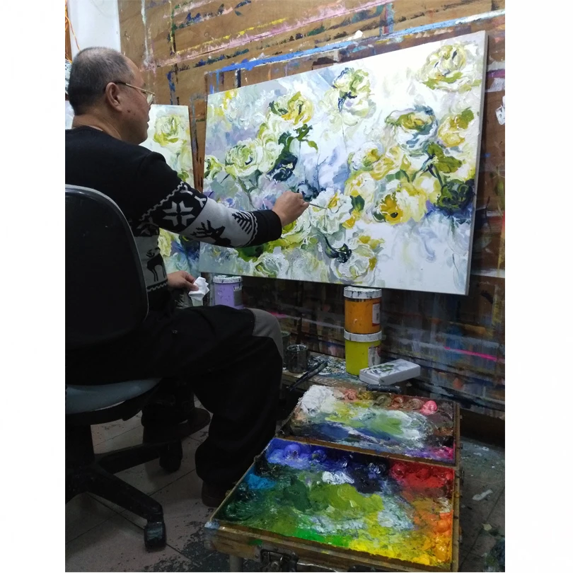 DONGMEI OILPAINTING hand painted  oil painting High-grade original flower pictures painting  NO FrameYCD002