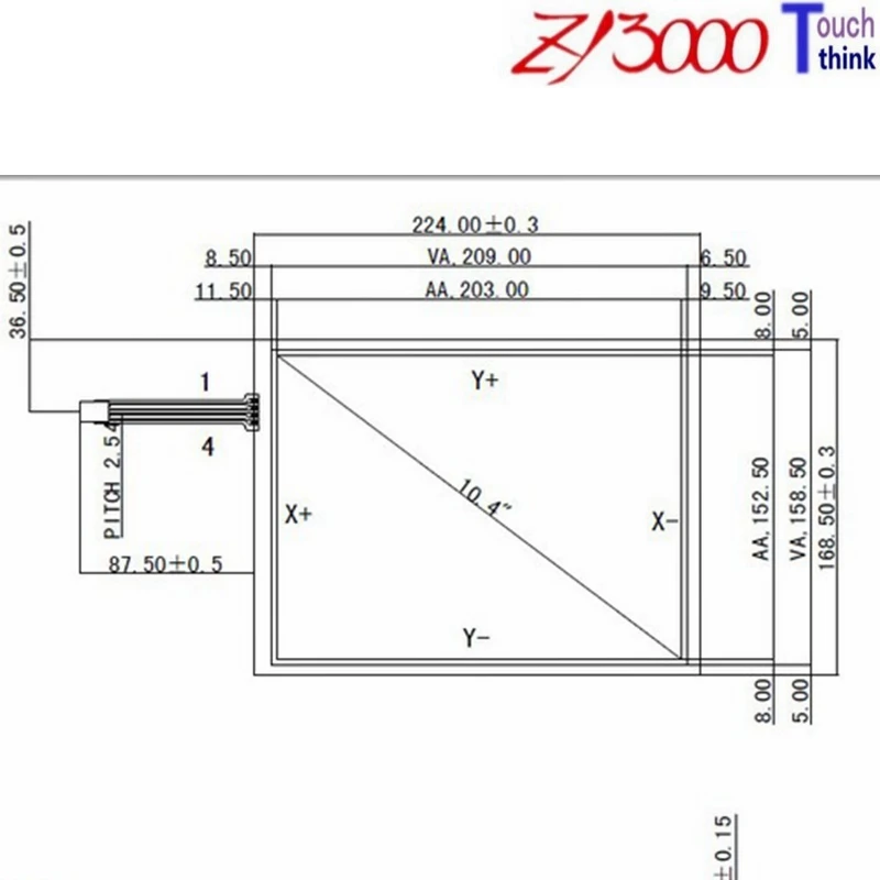 

New Stock 5pcs/lot 10.4 Inch 224*168 Usb Resistive Touch Screen Panel