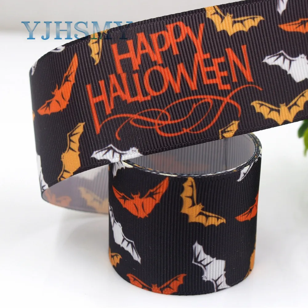 YJHSMY G-18914-1122,10 yards,38 mm Halloween Ribbons Thermal transfer Printed grosgrain,Gift wrapping DIY Handmade materials