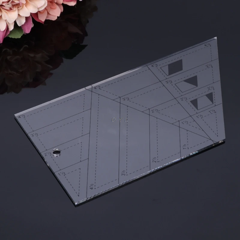 Shape Measure Trapezoid Quilts Plastic Ruler DIY Patchwork Sewing Tools