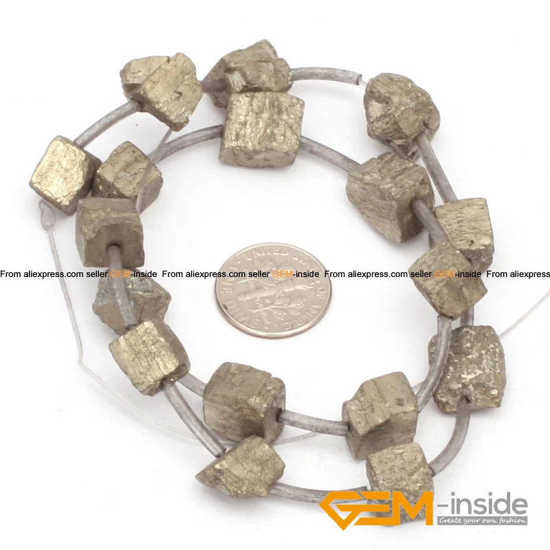 Freefrom Irony Gray Pyrite Beads Natural Pyrite Stone Beads DIY Loose Bead For Jewelry Making Beads Strand 15\