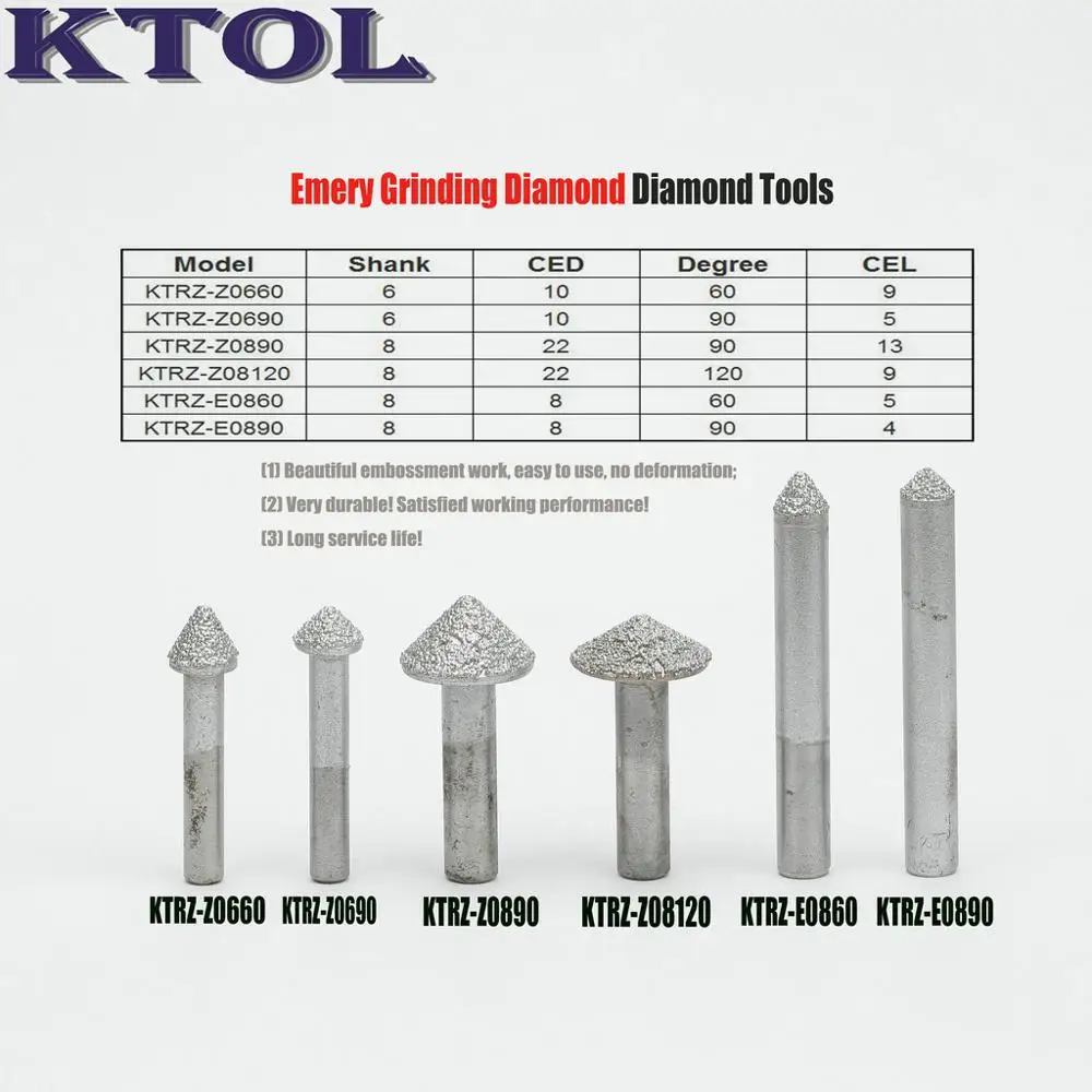 

60-120 Degree V Carve Router Bit Milling Tool Diamond Cutters for Stone Carving Machine Tapered CNC 3D Letters Engraving Endmill