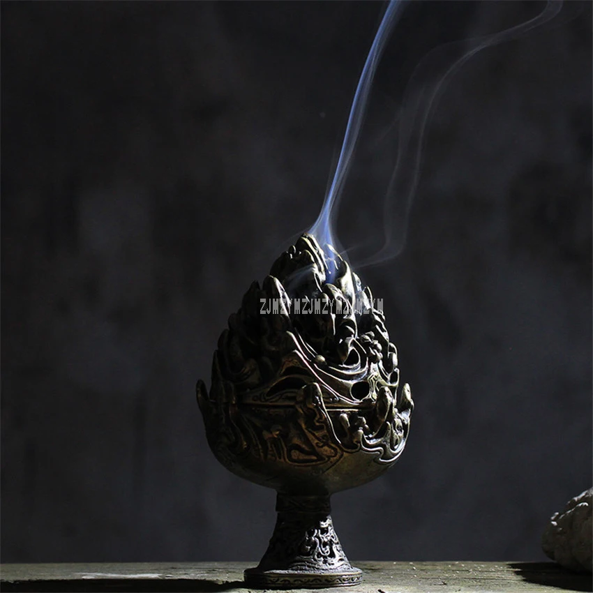 Classic Torch Design Metal Incense Burner Aromatherapy Smoke Mini Incense Censer Holder Stove Craft for Home Office Decoration