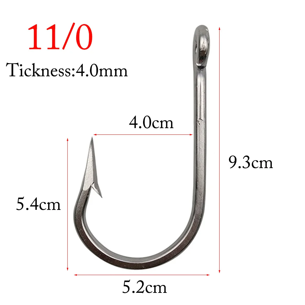 Hyaena 5pcs Big Shark Fishing Accessories Tuna Bait Fishing Hook Stainless Steel Fishing Hooks Fishhook