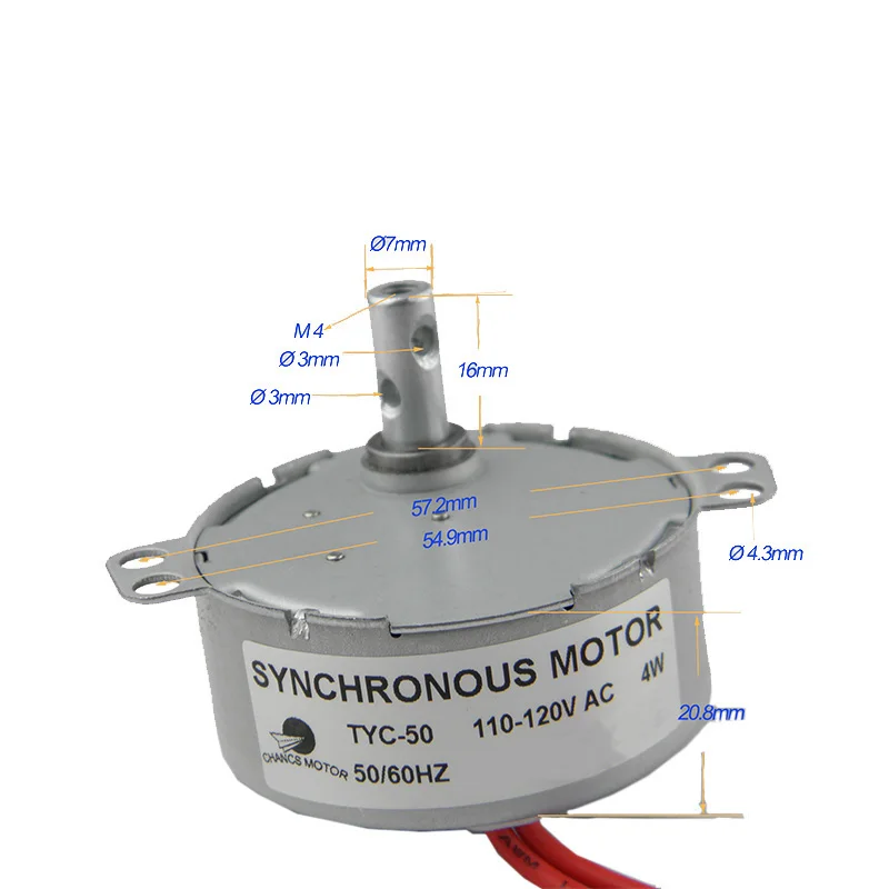 Incubator Motor TYC-50 Motor Synchronous 12V/110V/220V AC 0.8-1RPM 1.4RPM 15-18RPM 4W Microwave Motor For Electric Fireplace