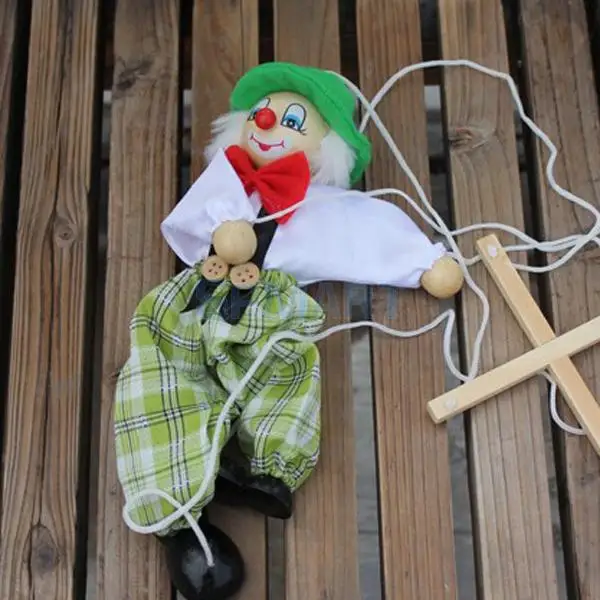 Marionetas de payaso de madera, juguete para niños, 1 unidad