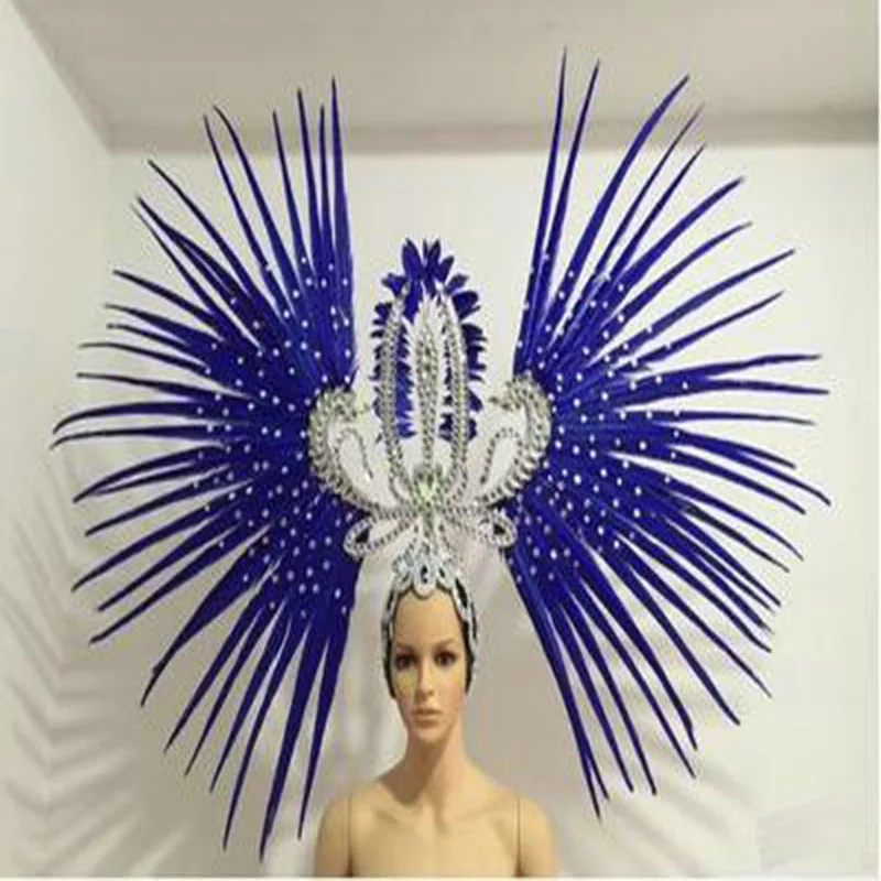 Custom Samba Party Halloween Women Carnival Headdress Dance Stage Feather Headpiece for Singers