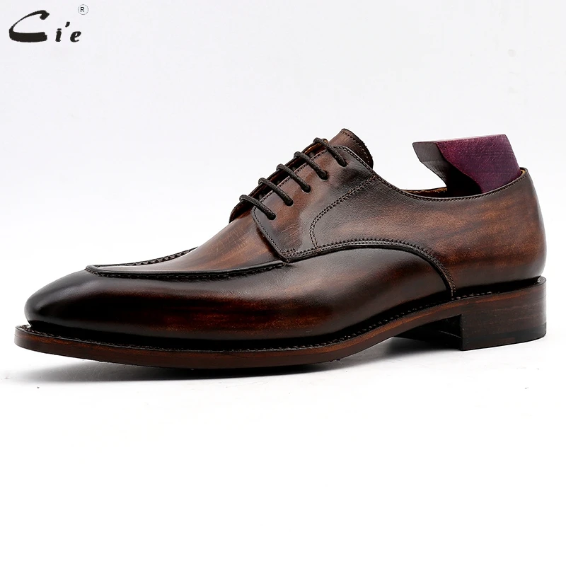 cie men dress shoes leather patina brown men office shoe genuine calf leather outsole men suits formal leather handmade No.7