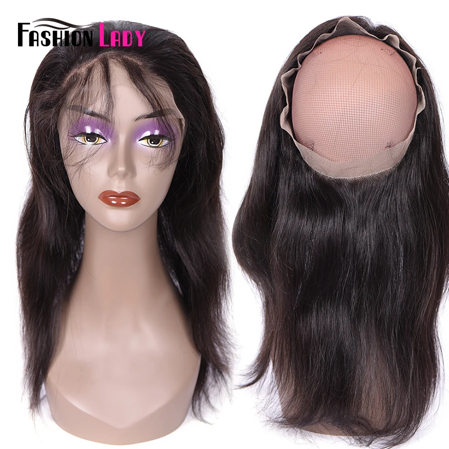 Moda Senhora 3 pcs Malaio Remy Feixes de Cabelo Humano Em Linha Reta Com 360 Lace Frontal Clousre Pré-Arrancado da Linha Do Cabelo e Cabelo Do Bebê