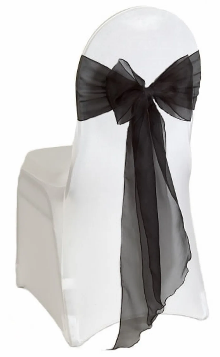 NEW CHAIR BOWS 50pcs/LOT Black Organza chair sashes for wedding and events supplies party decoration with free shipping