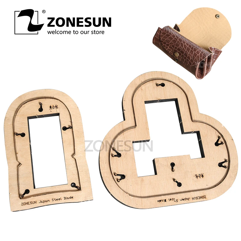 ZONESUN  two-in-one coin purse pouch Customized leather cutting die handicraft tool punch cutter mold DIY paper wallet cut die